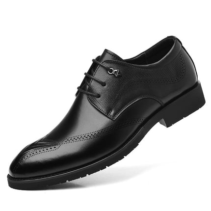 New Leather Shoes for Men, Business Formal Wear, First-Layer Cowhide Wedding Shoes, Soft Soles, Breathable, High-End Men's Shoes, Genuine Leather Commuting British Style