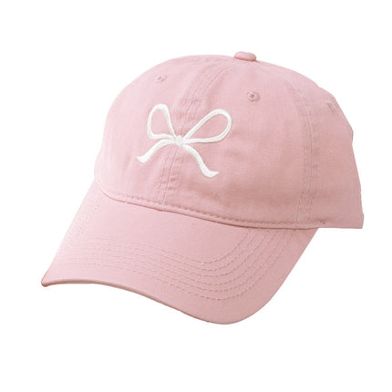 New Cross-Border Sweet Bow Baseball Cap for Women, Spring and Summer Sun Hat, Pure Cotton Six-Panel Soft Top Hat with Japanese Buckle