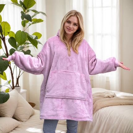 Solid Color Lazy Wear Cross-Border Sweatshirt Couple's Thickened Cold-Proof Clothing Warm Hooded Outerwear Pajamas Loungewear Processing Method