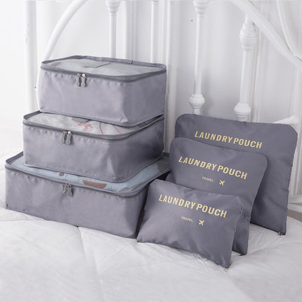 New Travel Bag 6-Piece Set Oxford Cloth Multi-Functional Cosmetics Bag Intimates Bra Organizer Bag Shoe Cosmetics Bag Six-Piece Set