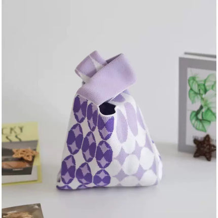 New Ins Bag Knitted Handbag Large Capacity Bucket Bag Versatile Daily Work Clothing Tote Bag Female Souvenir
