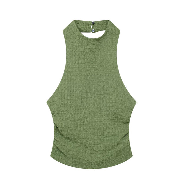Foreign trade cross-border supply wholesale European and American wind texture hanging neck collar jacket 5039492 texture pants 5039347