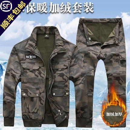 Outdoor Tooling Cold Storage Overalls Men's Suit Winter Velvet Thickened Cold-proof Warm Welder Wear-resistant Tooling