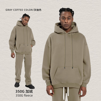 Cai Xiang Island Men's Clothing | Cross-Border American-Style Hooded Sweatshirt for Men, Autumn and Winter Loose Street Fashion Hoodie and Sweatpants Set for Men