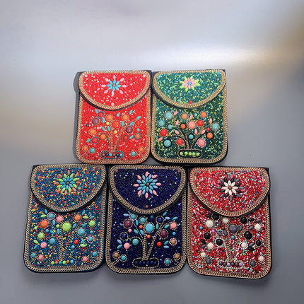 Bohemian Women's Mobile Phone Bag Xinjiang Inner Mongolia Yunnan Tourist Souvenirs Retro Heavy Industry Rice Bead Shoulder Bag