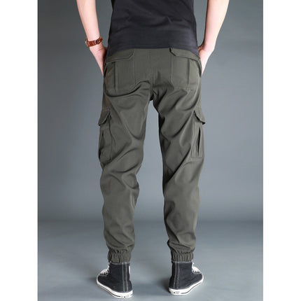 Ice Silk Crock Pants Men's Leg-tipped Summer Thin Casual Pants Loose plus size Quick-drying Pants Fashion Brand Sports Pants
