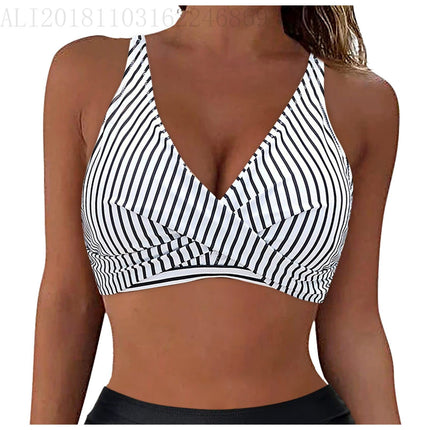 Cross-border exclusive women's full-cover bikini gathered swimsuit top sports bra swimsuit top