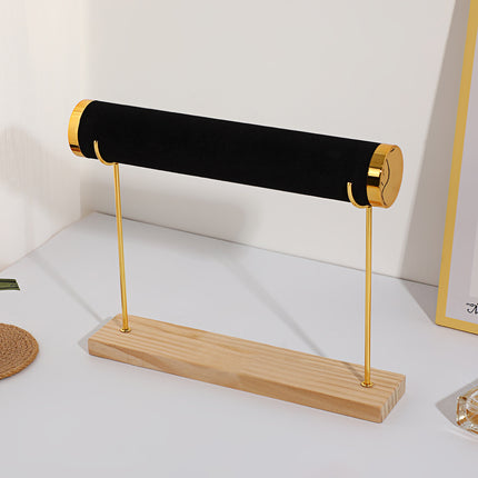 Creative Solid Wood Suede Watch Bracelet Display Rack Hair Ring Bracelet Storage Rack Counter Stepped Jewelry Jewelry Rack
