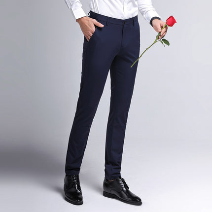 2025 New Men's Autumn Straight Pants Youth Men's Pants Business Casual Pants Non-ironing Slim-fit Small Leg Pants