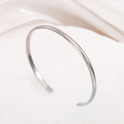 Cross-Border Fashion Personalized Electroplated Non-Fading Women's Bracelet with a Light Luxury and High-End Feel, Open Ring-Shaped Simple Bracelet
