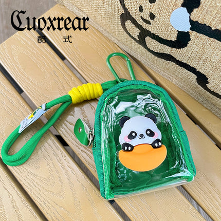 Original Cute Patch Transparent Coin Purse Headset Mini Storage Bag Keychain Going Out Small Schoolbag Pendant