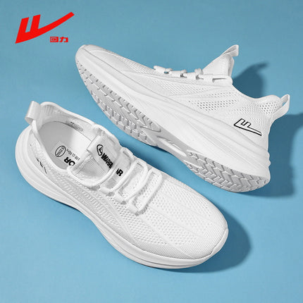 Huili Men's Shoes New Breathable sneaker Mesh Student Running Men's Fashionable Shoes Light Soft Sole Autumn White Shoes