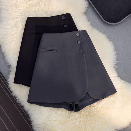 Grey Leggings Skirt Women's 2025 Spring and Summer All-match Casual Suit Shorts High Waist Slimming Outer Wear A- Line Wide Leg Pants