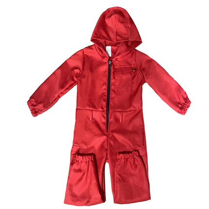 Halloween European and American Red Zipper Jacket Crock Pants suit Casual Jumpsuit Solid Color Work Uniform Performance Clothes