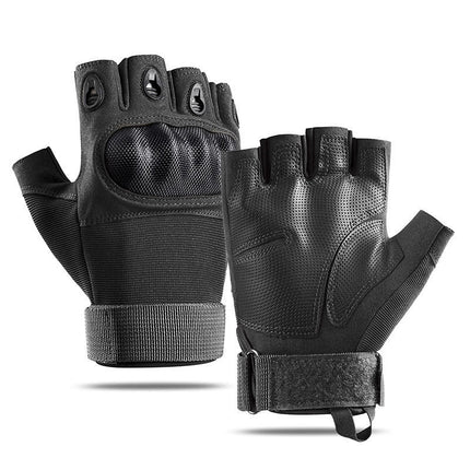 Men's Outdoor Half-Finger Gloves Carbon Fiber Shell Anti-Cut and Wear-Resistant Combat Sports Training Anti-Slip Tactical Gloves Special Forces
