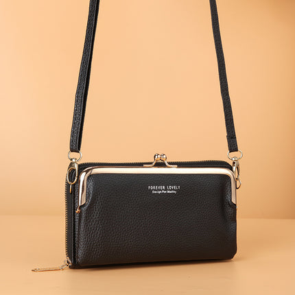 Factory wholesale horizontal mobile phone bag female litchi pattern Small Satchel sweet Joker multi-purpose coin purse mini bag