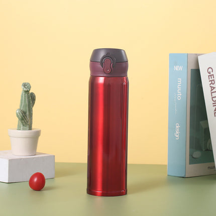 304 Stainless Steel Thermos Cup, High-Looking Bouncing Cup with Lock, Outdoor Portable Car Water Cup, Printed Gift Cup