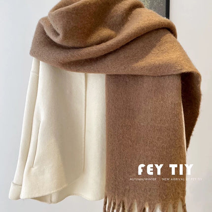 Cross-Border Imitation Cashmere Plaid Scarf for Women Autumn and Winter Thickened Warm Shawl Dual-Purpose Student Maillard Scarf Wholesale