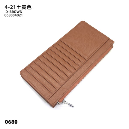 Women's Genuine Leather Fashion Long Zipper Mobile Phone Wallet High-grade Cowhide Men's Large Capacity Card Bag Two-in-One in stock