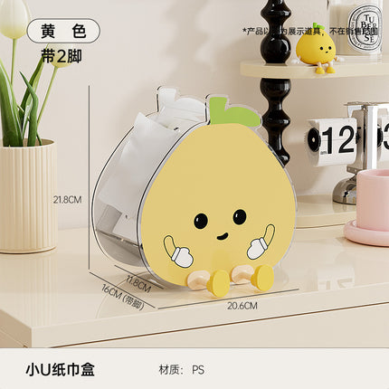 Desktop Tissue Box with High Aesthetic Appeal for Home Use, Stone-Like Bathroom Toilet Paper Holder with Built-In Spring, Large Capacity Tissue Box for Living Room