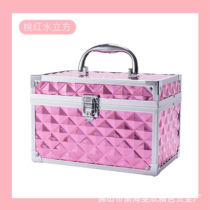 Professional ear picking and foot washing KTV practical toolbox single open double-layer cosmetic case with mirror beauty eyelash storage box