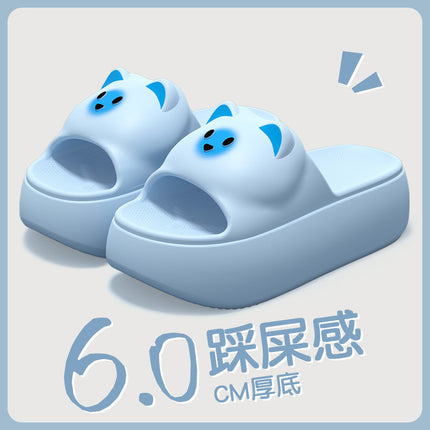 New Sandals and Slippers Women's Summer Thickened Sole Home Elevated Cartoon Non-slip Odor Deodorant Beach Shoes Lightweight Slippers