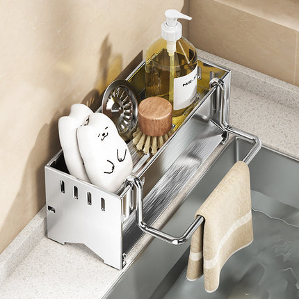 Kitchen Storage Rack Rack Drying Rack Household Multi-Functional Scavengous Fabric Steel Ball Sponge Storage Faucet Storage