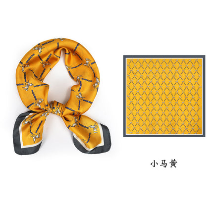 Spring and Summer 70cm Small Square Scarf Women's Autumn and Winter New Foreign Style Fashion All-match Shake Tone Same Scarf Scarf
