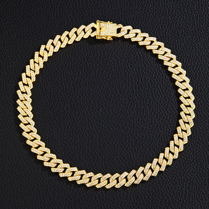 Unique Designer Cuban Link Chain, European and American Style, Rhombus-Shaped, Thick, Available in Various Specifications, Heavy-Duty Chain Wholesale, Personalized Hip-Hop Necklace