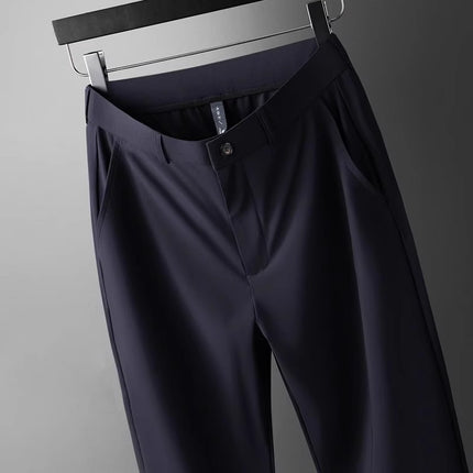 Wholesale new non-iron trousers men's middle-aged spring and summer thin straight tube loose men's pants high waist non-iron professional suit pants