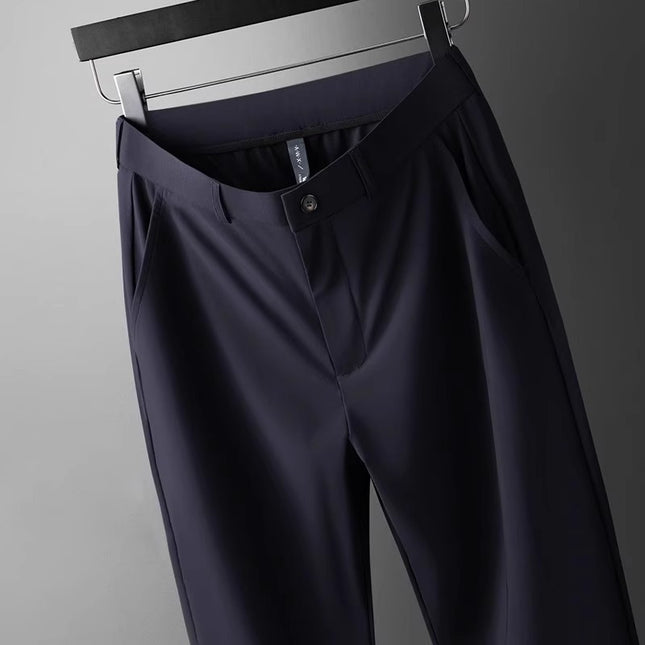 Wholesale new non-iron trousers men's middle-aged spring and summer thin straight tube loose men's pants high waist non-iron professional suit pants