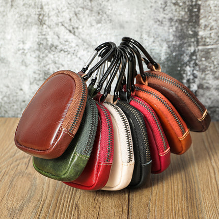 Cross-border hot-selling retro leather coin purse multi-functional first layer cowhide mini zipper small wallet wholesale