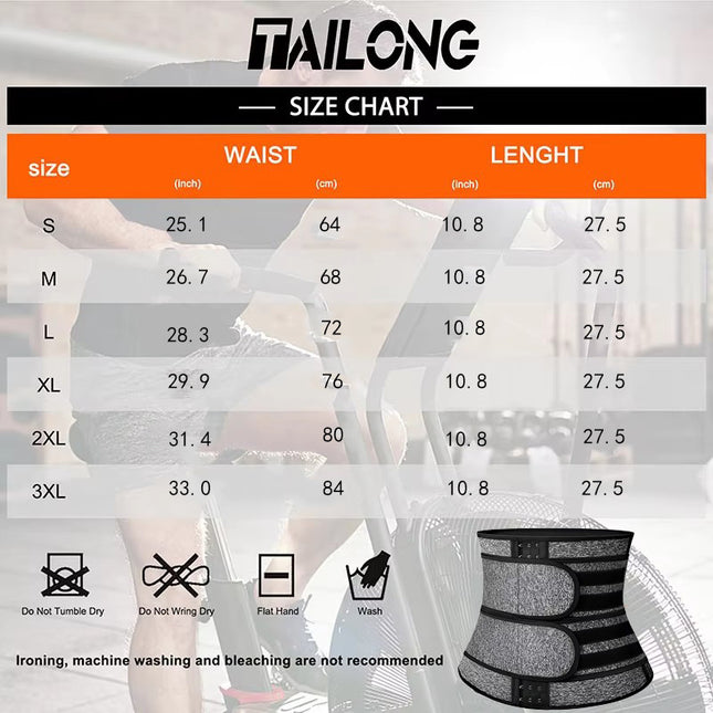 Waist Trainer Corset Men's Neoprene Body Shaper Abdominal Control Belt Sauna Fitness Sweatshirt