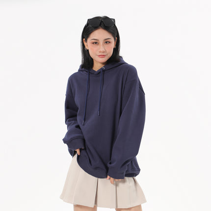 Autumn and winter heavy 380g composite cotton hooded pullover vests women's solid color tide brand loose casual couples hoodie