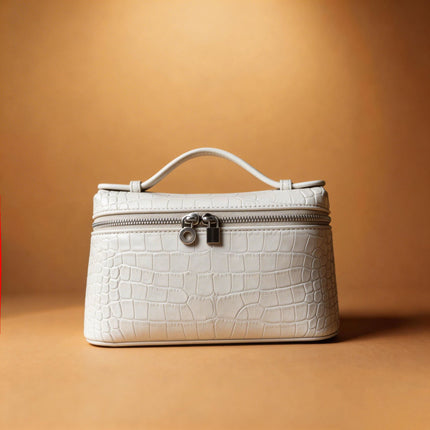 2025 New Cosmetic Bag Cross-Border Fashion Lp19 Lunch Box Bag Second Generation Ostrich Leather Handbag Crossbody Bag for Women