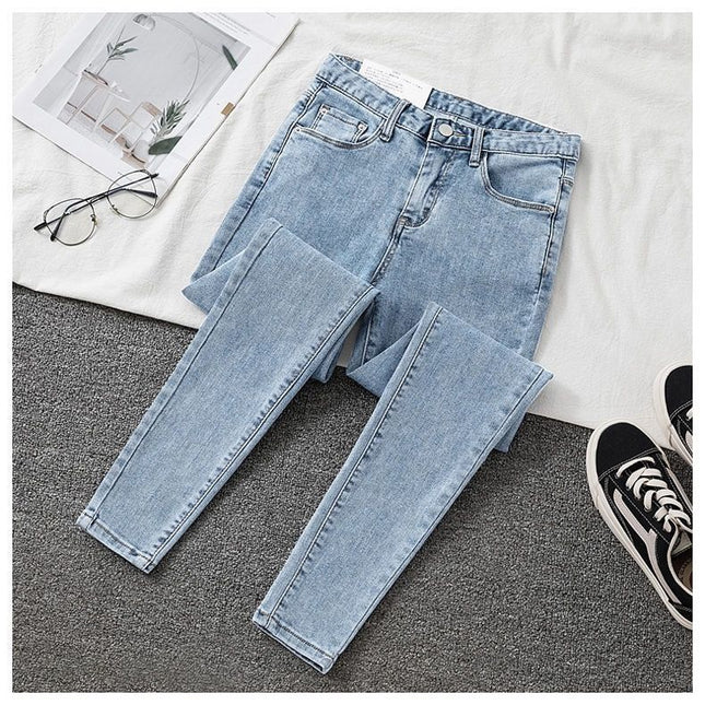 Daifa Jeans Women's Autumn and Winter 2024 New High Waist Slimming Stretch Tight Outer Wear Slim Fit Pencil Pants