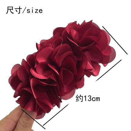 In Stock, Yi Mengling's Same Style Seaside Mermaid-Shaped Oversized Red Rose Flower Banana Hair Clip Accessory
