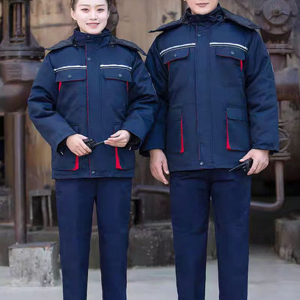 Winter Cotton Workwear Autumn and Winter Stain-Resistant Tops with Removable Lining Anti-Static Labor Protection Clothing Manufacturer Wholesale Workwear