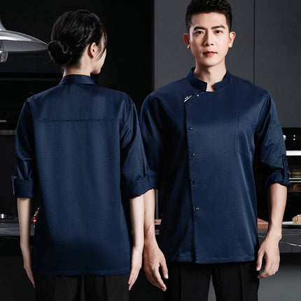 High-End Chef Work Clothes Short-Sleeved Summer Breathable Chinese and Western Restaurant Hotel Kitchen Restaurant Thin Work Clothes Canteen