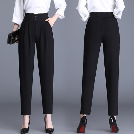 High-end Wide-leg Pants Spring and Autumn New Arrival Middle-aged Mother High Waist Loose plus size Dosing Straight Pants Casual Women's Pants