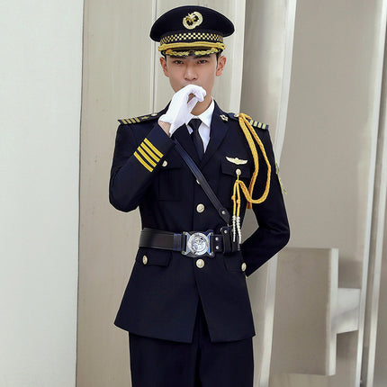 Image Post Soldiers Etiquette Clothing New Security Work Clothes Uniform suit Autumn and Winter Property Community Suit Men