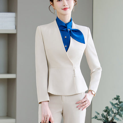 Cross-Border Professional Attire Goddess Style Long-Sleeved Beauty Salon Front Desk Fashion Hotel Manager Sales Department Jewelry Store Work Clothes