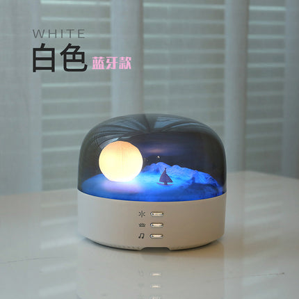Creative Crescent Night Light Bluetooth Speaker High Color Value Ornaments Eye Protection Atmosphere Light Indoor Night Light Birthday Gift