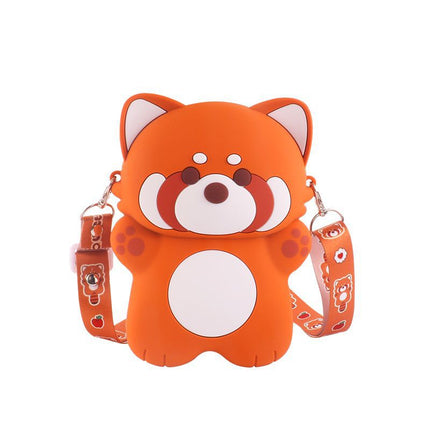Three-dimensional Cartoon Red Panda Silicone Mobile Phone Bag All-match Girl's Decompression Bag Large Capacity Crossbody Bag Summer New