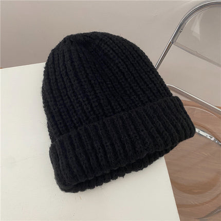 Autumn and winter men's and women's same-style pile cap all-match big head circumference face small wool cap warm cold-proof pullover knitted cap tide