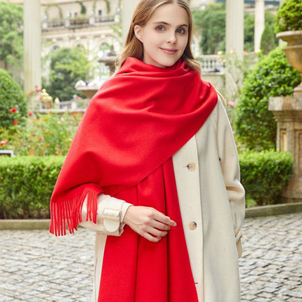 Wool Scarf Shawl High-End Korean Solid Color Scarf Women's Winter Versatile New Men's Cashmere Scarf Wholesale