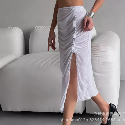 European and American 2025 Big Brand Bikini Three-Piece Suit High-Grade One-Shoulder Sexy Bikini Swimsuit with Mesh Skirt