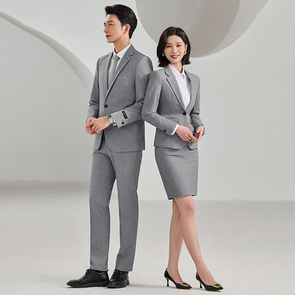 Gray Suit Car 4S Shop Workwear Sales Department Administrative Work Uniform Unisex Professional Suit Set