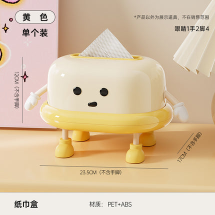 Desktop Tissue Box with High Aesthetic Appeal for Home Use, Stone-Like Bathroom Toilet Paper Holder with Built-In Spring, Large Capacity Tissue Box for Living Room