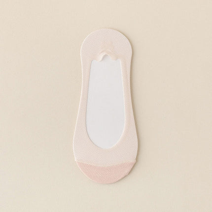 [Factory Direct Sales] Women's Summer Thin Mesh Breathable Shallow Mouth Silicone Non-Slip Invisible Socks Cotton Bottom Boat Socks